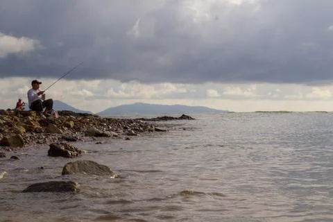 Fishing old man Foto stock