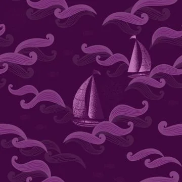 Fishing pattern flat color design Stock Illustration