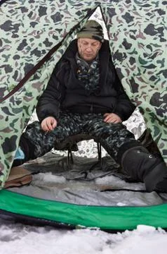 On fishing Foto stock