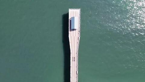 Fishing Pier From Above Stock Footage 274687758