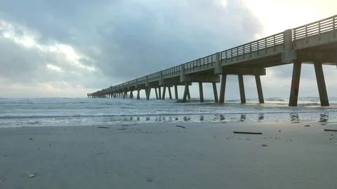 Fishing Pier on the Beach Stock-Footage 75137169