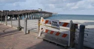 Fishing Pier Closed Pandemic Coronavirus Covid 19 Stock Footage