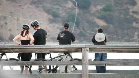 Fishing at the pier Stock Footage 844094