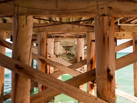 Fishing pier structure Stock-Fotos