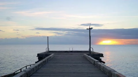 Fishing Pier at sunset Stock Footage 168480410