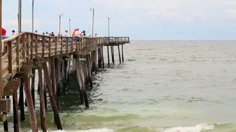 Fishing Pier Time Lapse Stock Footage 12202652