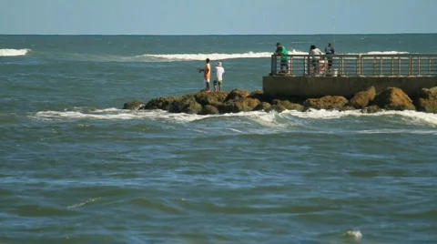 Fishing point Jetty Stock Footage 610990