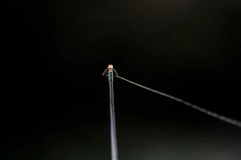 Fishing pole with line Stock Photos