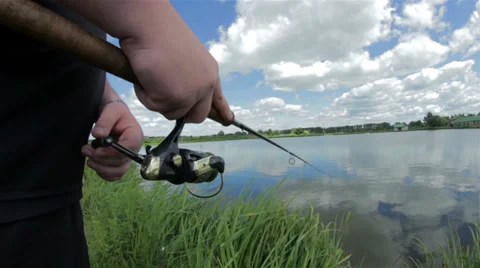 Fishing pond Stock Footage 30645482