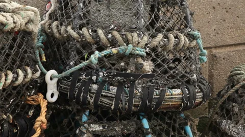 Fishing pots close up Stock Footage 34048848