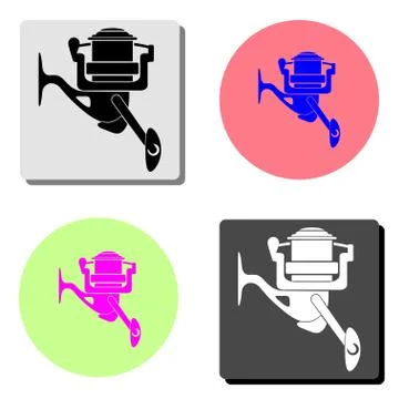Fishing reel. flat vector icon Stock Illustration