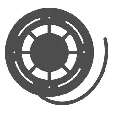 Fishing reel solid icon. Scaffold thread vector illustration isolated on white 스톡 일러스트