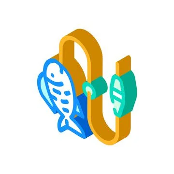 Fishing for relax isometric icon vector illustration Illustration