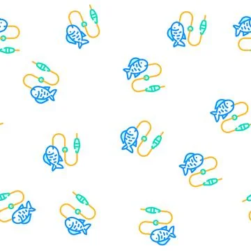 Fishing for relax vector seamless pattern Stock Illustration