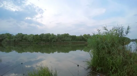 Fishing on the River. Stock Footage 55518236