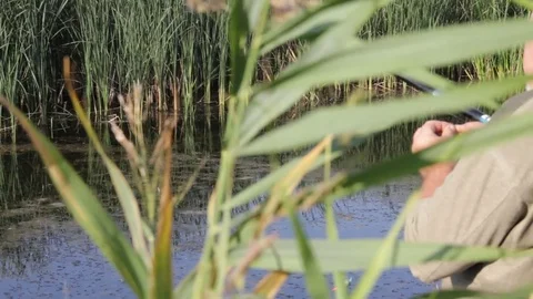 Fishing on the river Video stock 83034306