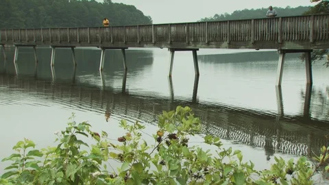 Fishing on the River Stock Footage 123921617