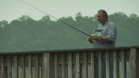 Fishing on the River Stock Footage 123921714