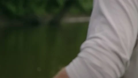 Fishing on a river Stock Footage 137537040