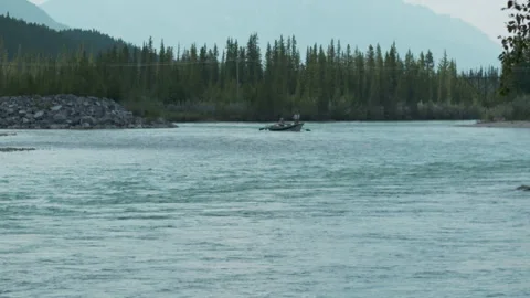 Fishing on river Stock Footage 145274665