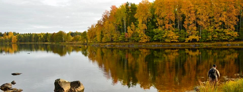 Fishing in river Stock Photos
