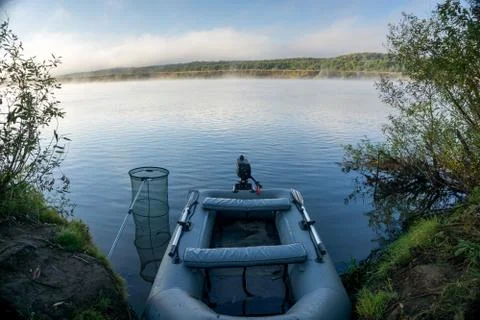 Fishing on the river, Foto stock