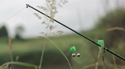 Fishing rod with a bell Stock Footage 64820666