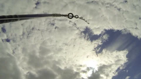 Fishing rod bending while trolling Stock Footage 52322301