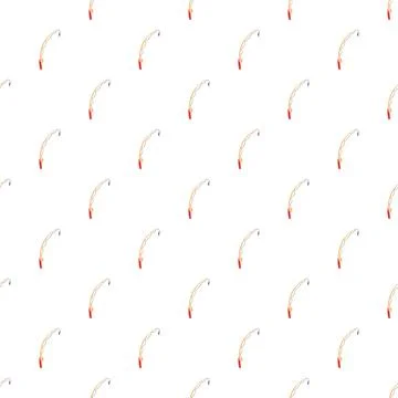 Fishing rod cartoon pattern on white background Stock Illustration