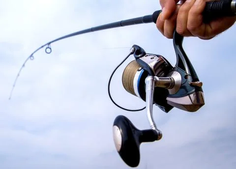 Fishing rod close up. Stock Photos