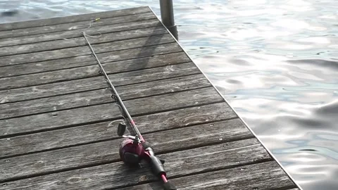 Fishing Rod on Dock 스톡 동영상 259320787