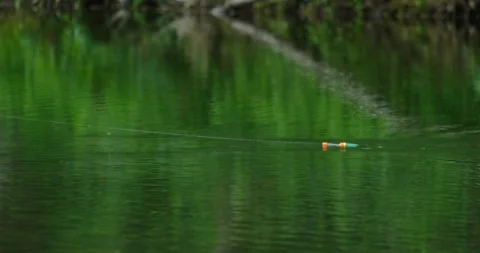 Fishing rod float Stock Footage 132341720