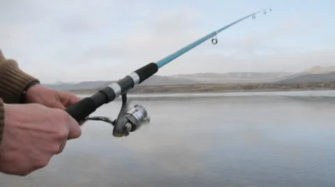 Fishing with rod Stock Footage 61149465