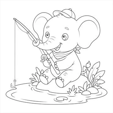 Fishing rod hat Illustration
