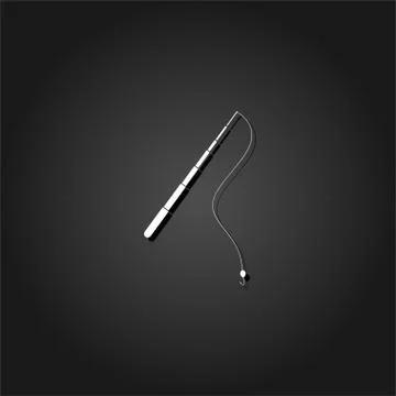Fishing rod icon flat. Stock Illustration