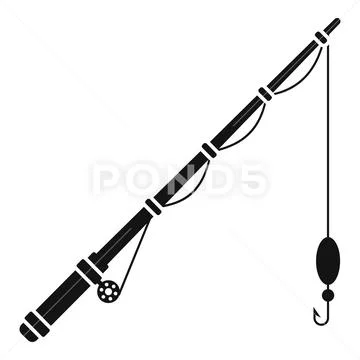 Fishing rod icon, simple style ~ Clip Art #236623659