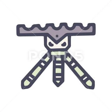 Fishing rod pod color vector doodle simple icon Illustration #165333404