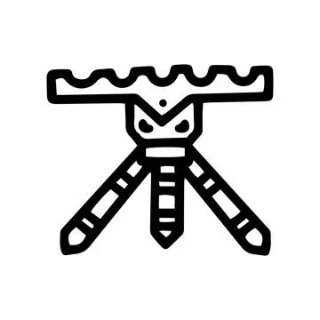 Fishing rod pod line vector doodle simple icon Illustration