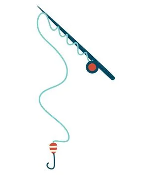 Fishing Rod. Side view. Accessory for outdoor recreation and sports. Fishing. Stock Illustration