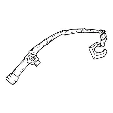 Fishing rod. Vector illustration of an old fishing rod. Stock Illustration