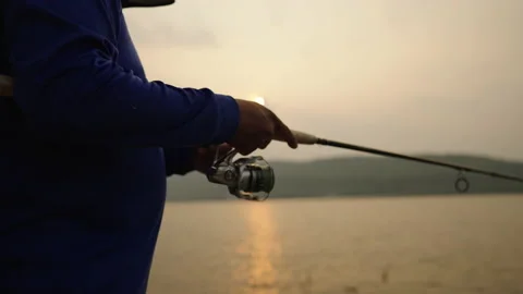 Fishing rods relaxation Stock-Footage 182677937