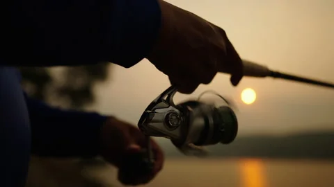 Fishing rods relaxation Stock-Footage 182874148