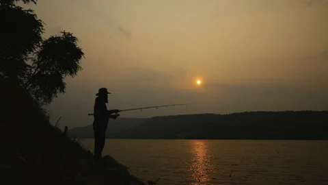 Fishing rods relaxation Stock-Footage 182877129