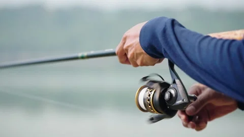 Fishing rods relaxation Stock-Footage 182880309