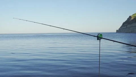 Fishing rods on the river. Fish bite Stock Footage 137458910