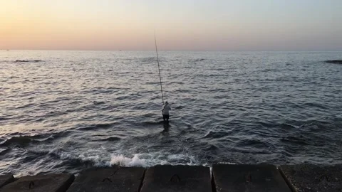Fishing in the sea Stock Footage 284049904