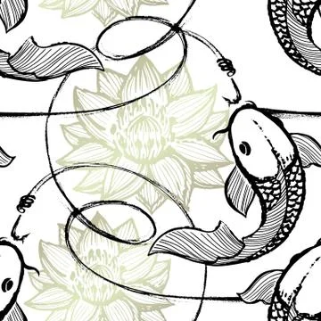 Fishing seamless pattern Stock Illustration