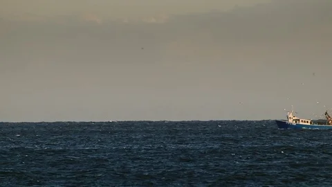 Fishing ship Stock Footage 84214269