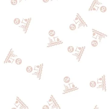 Fishing ship glyph seamless pattern Stock Illustration