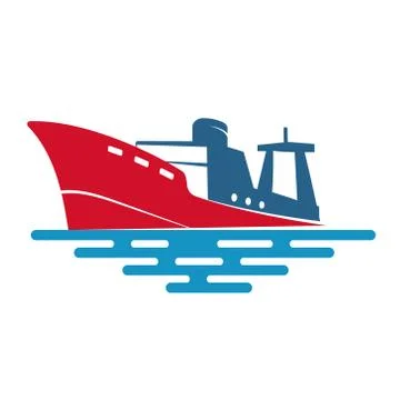 Fishing ship on the wave Stock Illustration